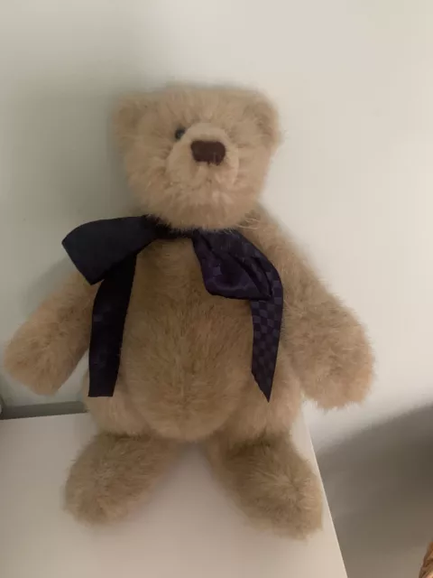 Fully Jointed Teddy Bear Blue Bow - Boyds Collection - Gettysburg 30x24 Cm