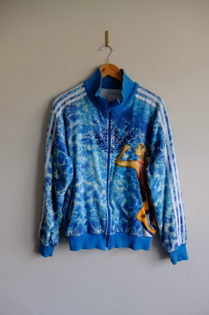 Giacca tuta Adidas Originals Calendar ragazze 83 TT blu L 2005 texture asciugamano 2