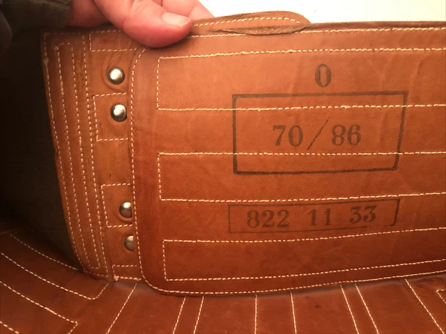 Poussard French Mil. Motorcycle Belt,  Kidney Belt , Leather Tan / Brown EUC 3