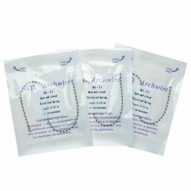 Dental Orthodontic Open Closed Distalized Spring 0.010/0.012*180mm Molars Wire