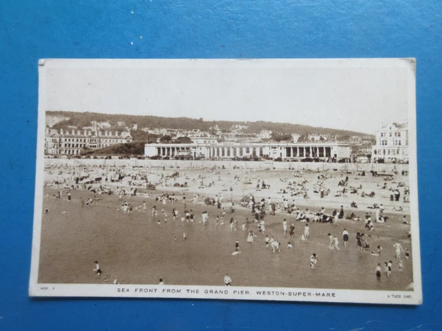 Old 1948, Postcard of Sea Front from the Grand Pier, Weston-Super-Mare