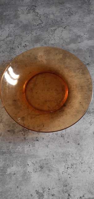 Lot De 12 Assiettes Vintage Vereco En Verre - 20,5 Cm