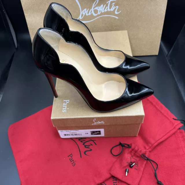 CHRISTIAN LOUBOUTIN HOT Chick nero 100 tacchi a spillo in pelle verniciata UK 5 EU 38 EUR 451 51 PicClick IT