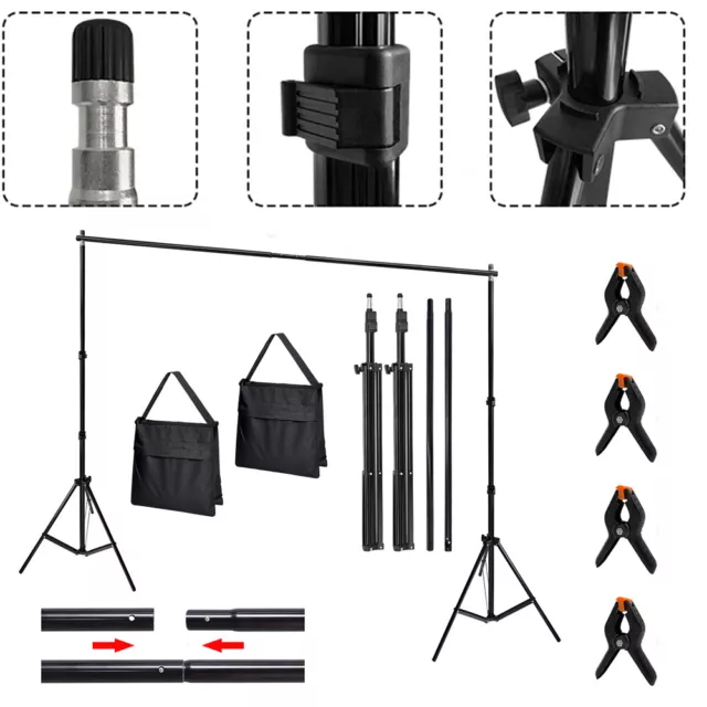 3x2m Fotostudio Hintergrundsystem Teleskop Hintergrund Stativ mit Tasche Ori. DE
