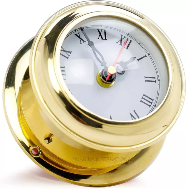 Nagina International, Solid Brass Ships Clock Maritime Gimbals Ship's Timekeeper