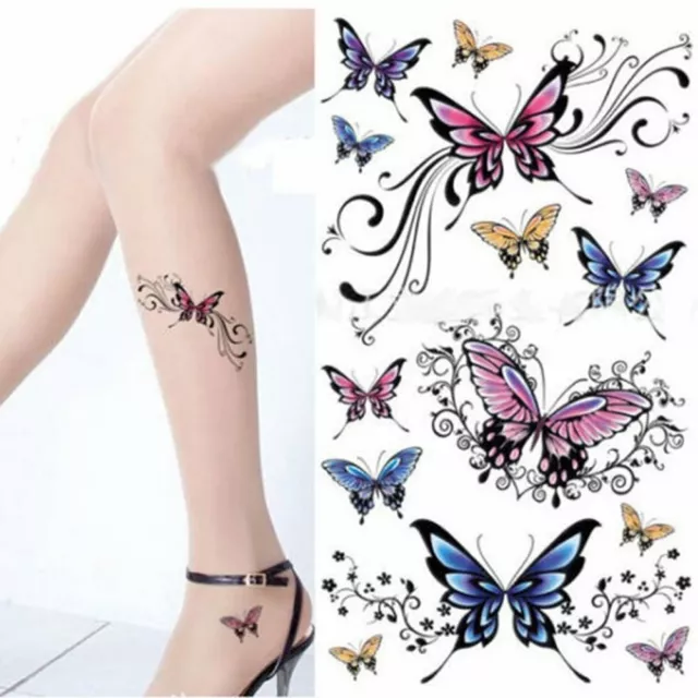 Flash Jetable Temporaire à Coller Tatouage Papillon Corps Body Cadeau