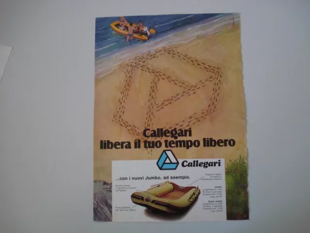 advertising Pubblicità 1977 GOMMONE CALLEGARI JUMBO