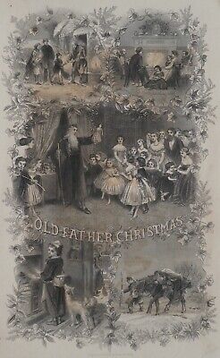 Antique Victorian Era 1867 Engraving “OLD FATHER CHRISTMAS”