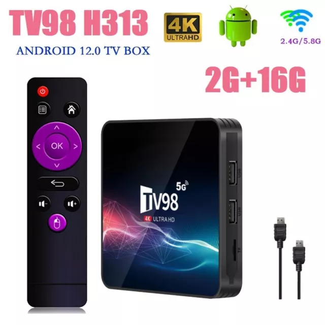 TV98  Box 2G+16G 2.4G &5G WiFi Allwinner H313 4Kx2K Android 12 Set-Top Box 3625