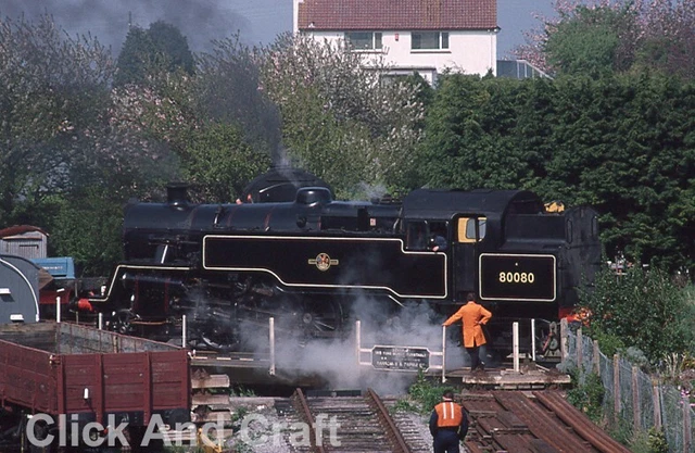 35 mm Slide BR British Railway Dampfzug 80080 auf 146 Tonnen Mundt Plattenspieler