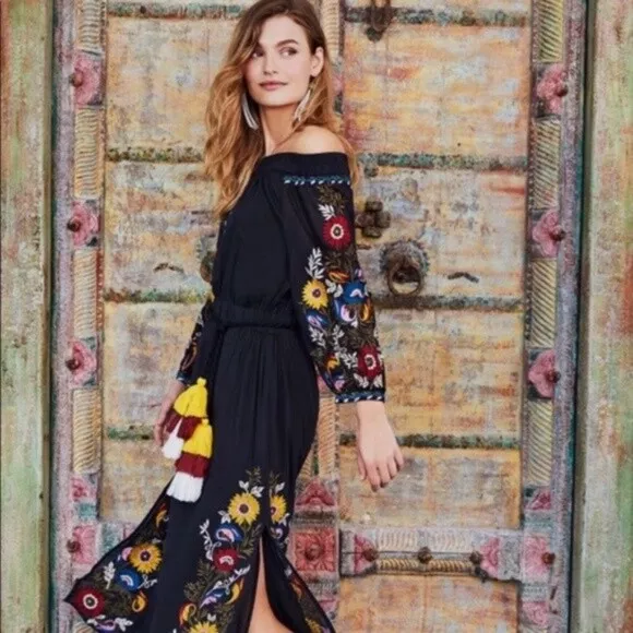 NWT!! ANTHROPOLOGIE MISA Seine Off-The-Shoulder Dress Floral Embroidered  Midi $274.94 - PicClick