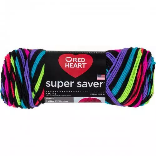 Red Heart Super Schoner Stricken Yarn-Neon Streifen, Set Von 3