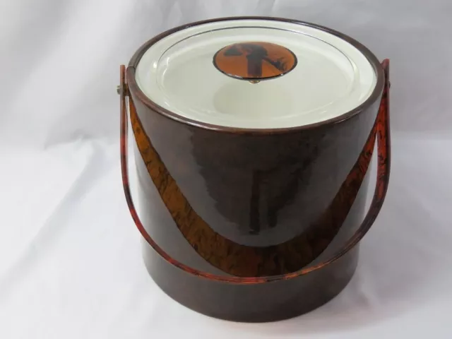 Georges Briard Ice Bucket Vintage Mid Century Modern Faux Tortoise Shell Acrylic