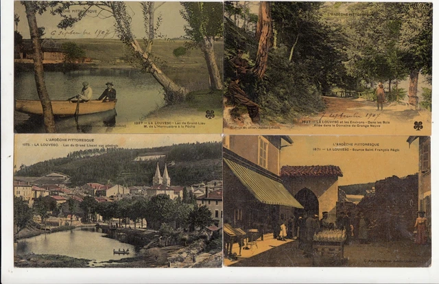 Lot 4 cartes postales anciennes ARDECHE LA LOUVESC 6