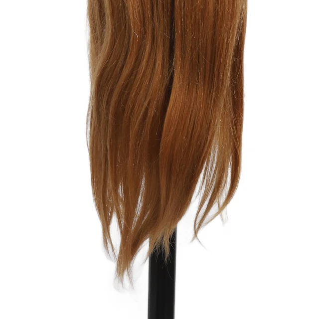 Hair Styling Mannequin Head Real Hair Wig Blending Hairdresser Training Head Sd0
