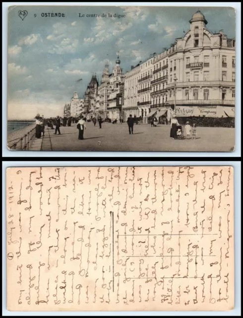 BELGIUM Postcard - Ostende, Le Centre de la digue BK