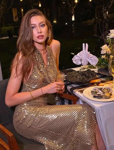 ZARA NWT WOMAN Gold Halter Mesh Slip Dress Gold | 9767/625/302 All Sizes  $59.00 - PicClick
