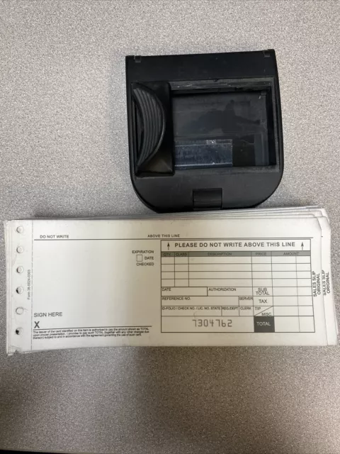 Manual Credit Card Imprinter Slider and 125 Long Slips