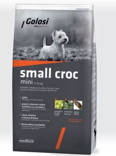 Golosi Small Croc Crocchette Cane Piccolo Adul + 10 Mesi Pollo Riso 12 Kg C 506
