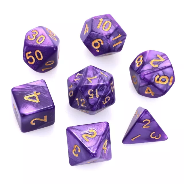 Abeillo 7 Pezzi dadi DND per Dungeon and Dragons Viola Nebulosa Poliedrica Da