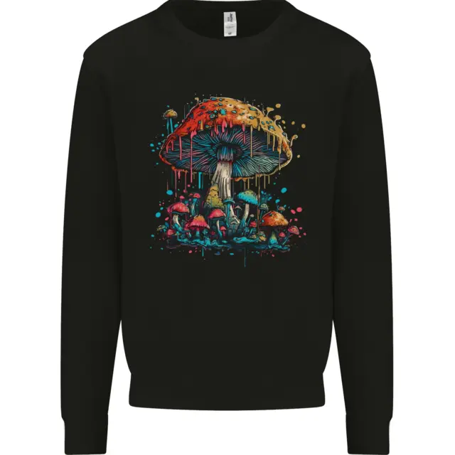 Dripping Magic Mushroom LSD Hippy Kids Sweatshirt Jumper