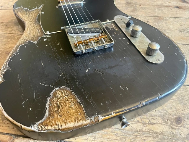 Telecaster Black aged Heavy Relic Vintage Style Great Player checked paint 3