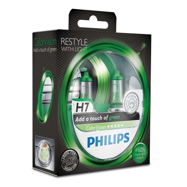 Philips ColorVision green grün +60% Set 2x H7 12V 55W PX26d SZ8