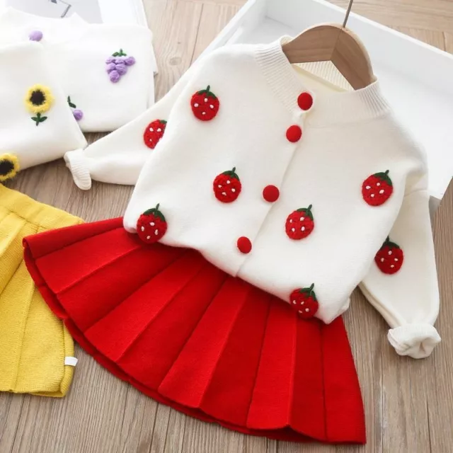 Bimbo Bambino Vestiti Pile Maglione Gonne Abito per Set Abbigliamento
