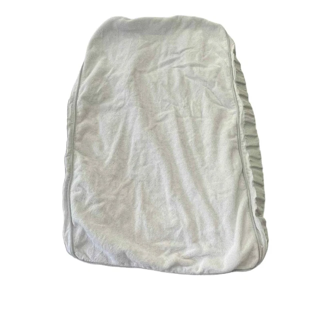 Pottery Barn kids organic cotton changing pad cover in white terry gray trim