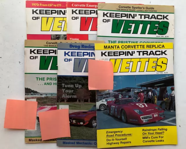 1983 - 1985 Keepin' Track of Vettes magazine lot 6 issues