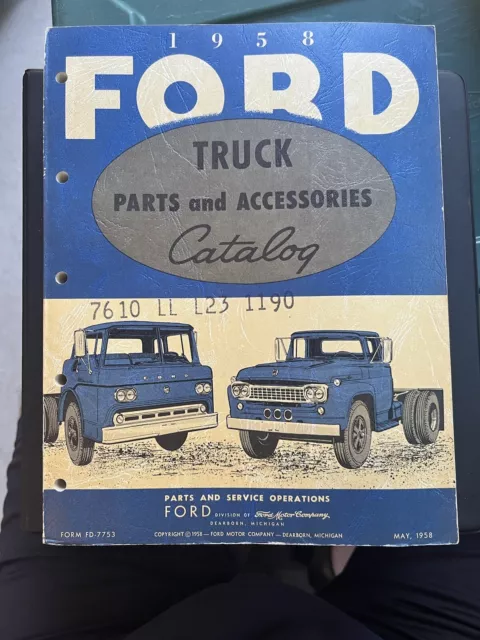 Vintage Original 1958 Ford Trucks Parts & Accessories Catalog