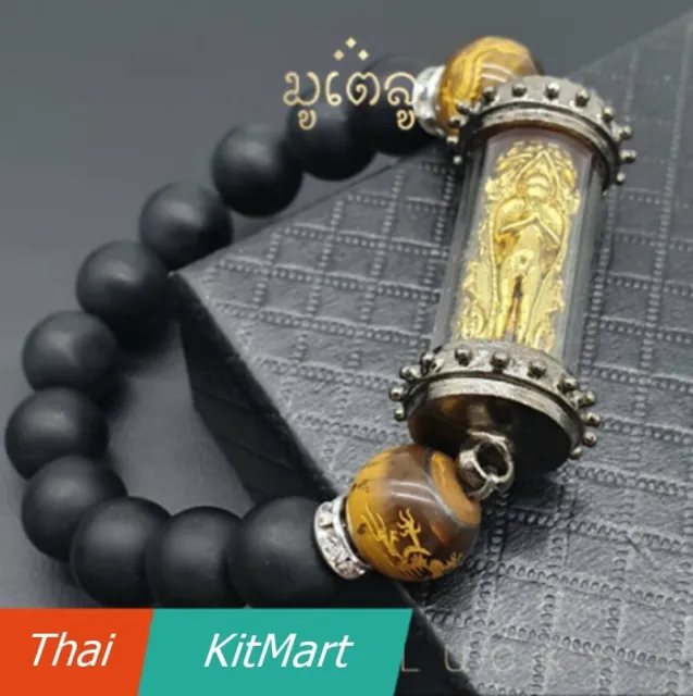 Takrud Thai Amulet Spell Ball Xiki Talisman Buddha Pendant Charm Yant Bracelet