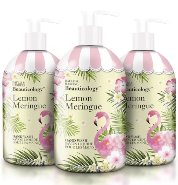 Baylis & Harding Beauticology Flamingo Lemon Meringue Hand Wash 500ml X3