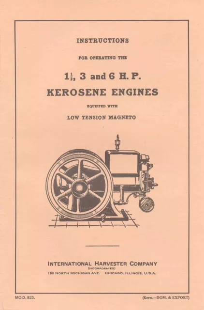 IHC Type "M" With Rotary Magneto & Ignitor (1919) 1 to 6 HP, 28 pages