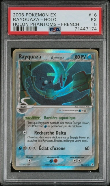 Carte Pokémon Rayquaza Holo 16/110 PSA 5  Fantômes Holon - FR 🔥