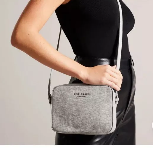 TED BAKER DEBBI Grey Soft Leather Crossbody Camera Bag Brand New