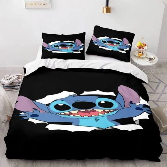 Stitch Making A Crack Love Lilo And Stitch Cartoon Bedding Set
