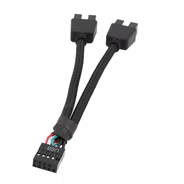 9Pin USB Header Splitter Female 1 to 2 Male Extension USB 2.0 Motherboard Cable