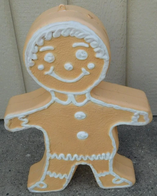VINTAGE UNION GINGERBREAD Man lighted Blow Mold 24" tall Christmas 34.