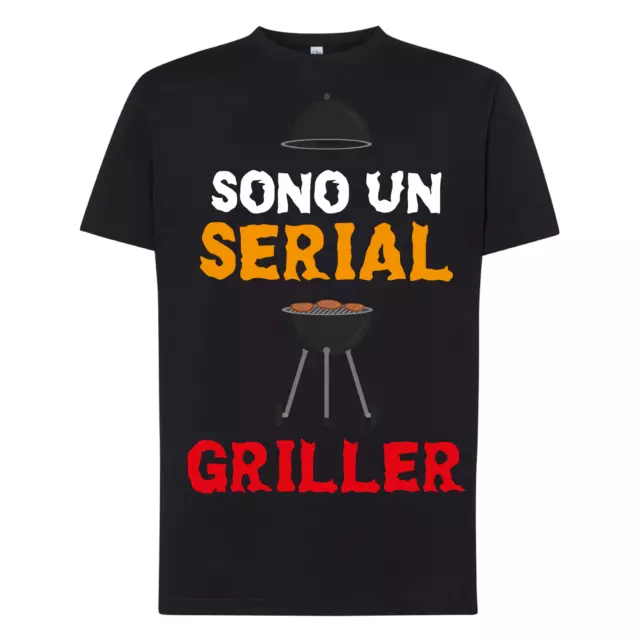 Maglietta Uomo T-Shirt Divertente Ironica Sono Un Serial Griller stampa diretta