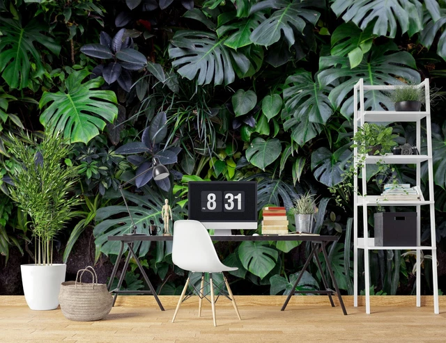 3D GREEN LEAVES E850 Wallpaper Mural Paper Wall Print Indoor Murals CA ...