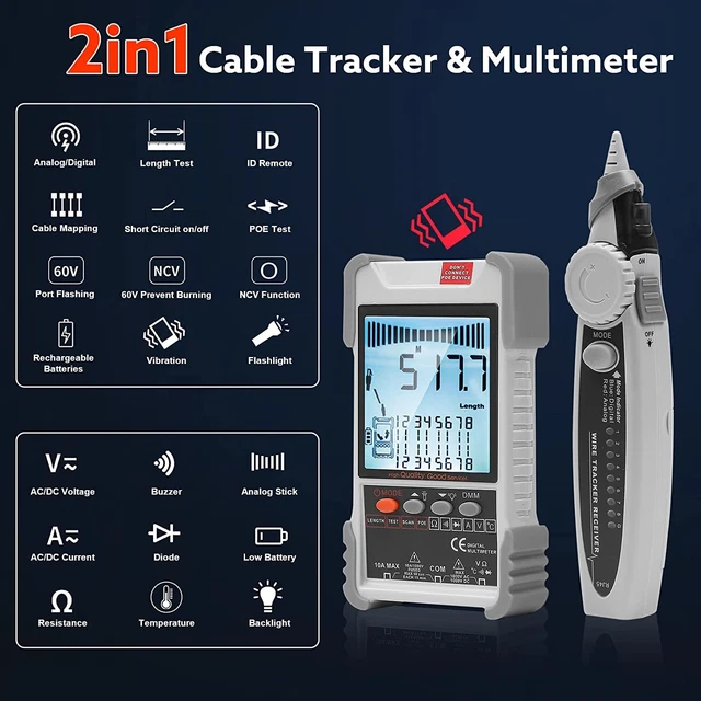 MULTIFUNCTION WIRE Tracer Network Cable Tester & Digital