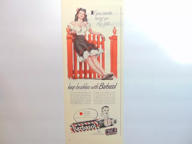 1947 BARBASOL SHAVING CREAM Use If You want to Swing with Cute Girl art print ad