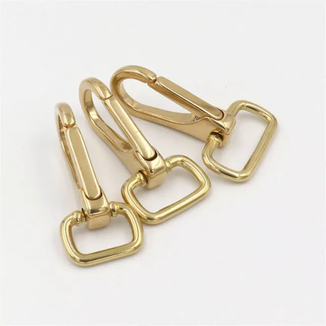 Solid Brass Snap Spring Hooks Clasps For Bag Wallet Keychains Leathercrafts 6