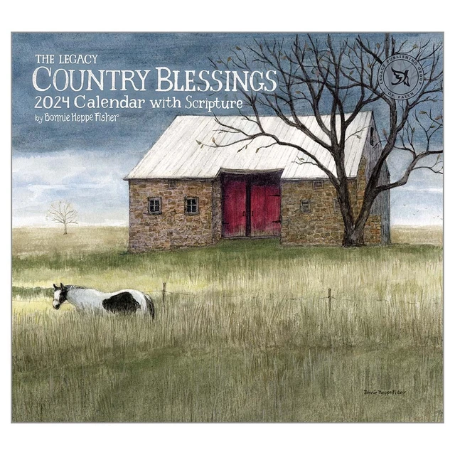 LEGACY 2024 CALENDAR Country Blessings Fits Wall Frame Scripture 22.