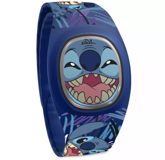 Disney Parks Stitch Face Facial 626 Blue Allover Magicband Plus Unlinked - NEW