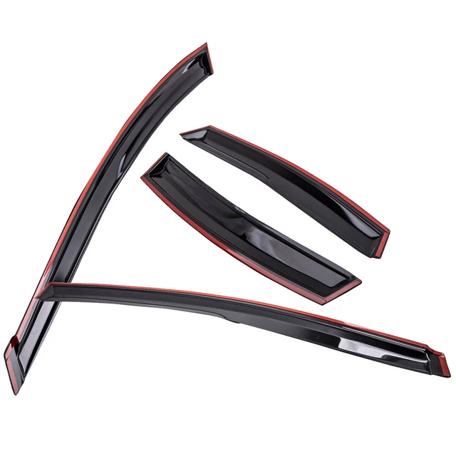 4 Pcs Tape-On Smoke Rain Guard Window Visor for Nissan Sentra Sedan 2013-2019
