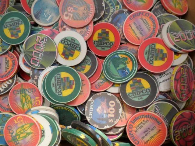 30 x  Mixed Chipco Casino Chips Chipco FREE POSTAGE