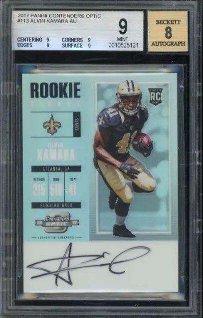 Alvin Kamara '17 Panini Contenders Optic Rookie Signed Autograph Rookie Card GM9