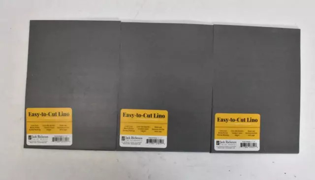 Jack Richeson 799004 Easy To Cut Unmounted Linoleum 5" x 7" Sheet Lot Of 3